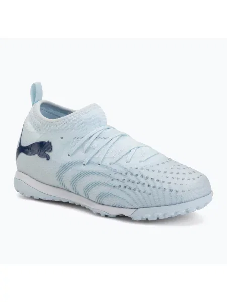 Încălțăminte de fotbal pentru copii PUMA Future 9 Match TT + Mid Jr icy blue/puma white/blue jewel alb