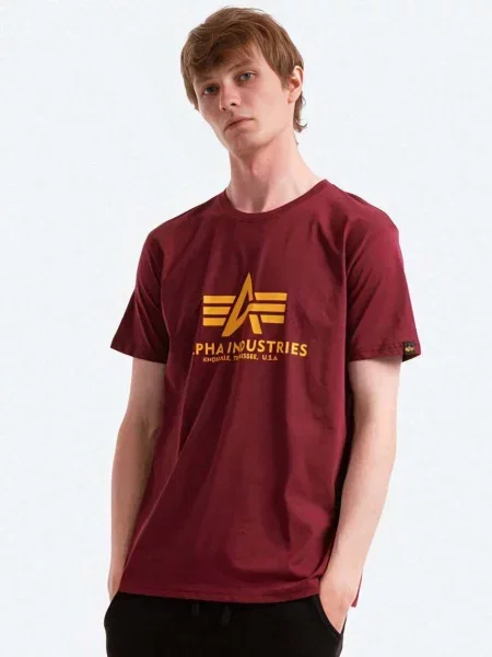 Alpha Industries tricou din Basic T-Shirt cu imprimeu roșu