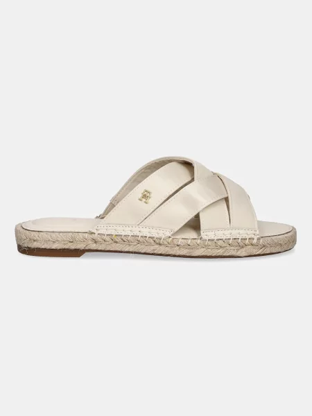 Satenaste espadrile Tommy Hilfiger bež