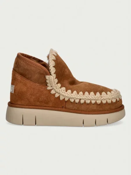 Sneakerși Mou din piele de căprioară maro