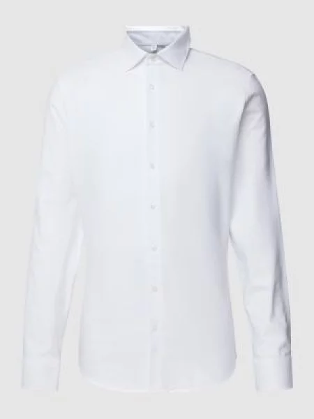 Koszula biznesowa o kroju slim fit z kołnierzykiem typu kent Seidensticker biała