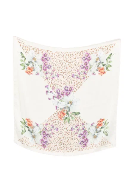 Fular Twinset cu model floral cu imagine