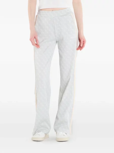 Pantaloni Guess cu dungi cu imagine alergare gri