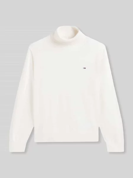 Sweter z golfem o kroju regular fit z czystej bawełny Tommy Jeans biały