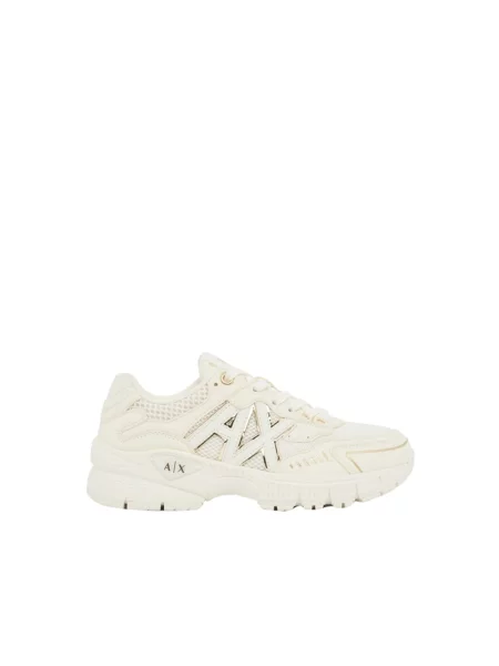 Sneakersy Armani Exchange sznurowane beżowe