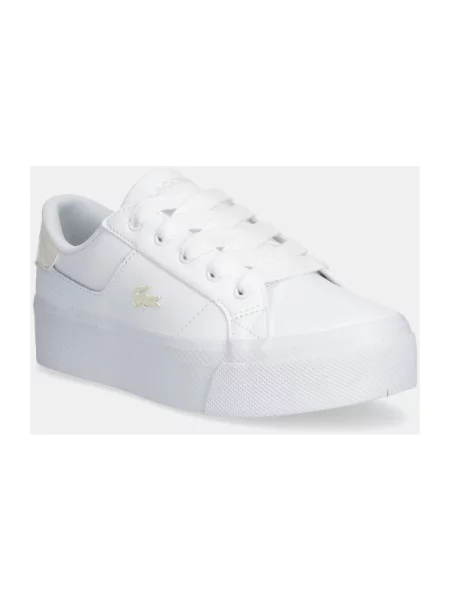 Sneakersy z mieszanka skóry model ZIANE' Lacoste białe