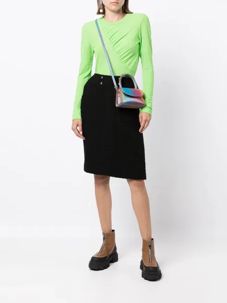 Tvídové pouzdro pouzdrová sukně Chanel Pre-owned černé