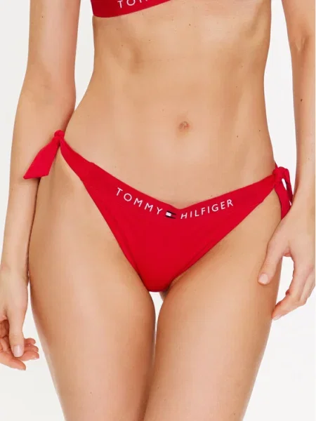 Olcsóbban. Tommy Hilfiger Side Tie Cheeky fürdőruha alsó piros. Méret: XL piros