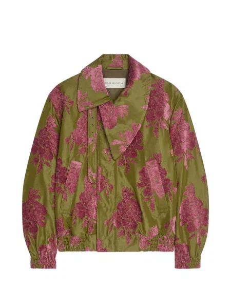 Geacă bomber Dries Van Noten cu model floral verde