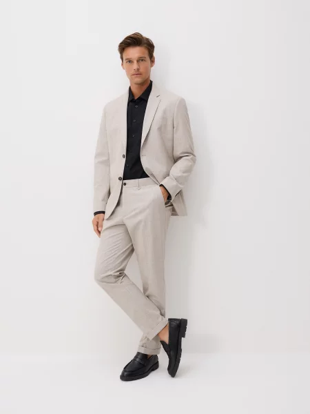 Клетчатые брюки Reserved бежевые