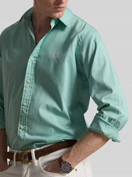 Koszula casualowa o kroju regular fit z czystej bawełny Polo Ralph Lauren zielona