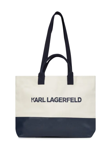 Karl Lagerfeld Nakupovalna torba / mornarska bež