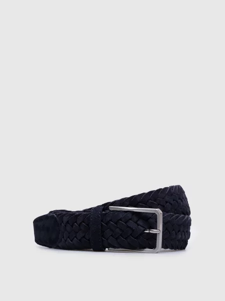 Замшевий з плетінням Canali синій