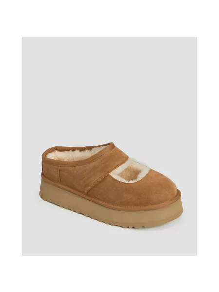 UGG papuci din piele intoarsa Bea Mary Jane maro