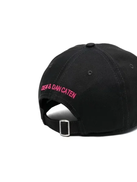 Raštuotas kepurė su snapeliu Dsquared2 juoda