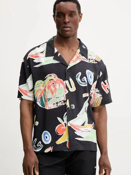 Košulja za plažu HUGO crna