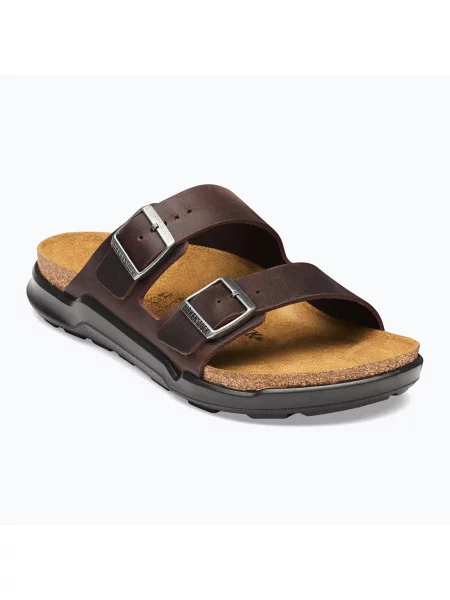 Șlapi pentru bărbați BIRKENSTOCK Arizona Crosstown Oiled Leather Regular habana/black negru