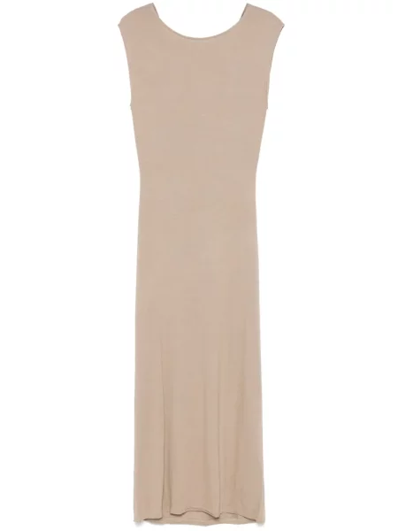 Rochie maxi Majestic Filatures din jerseu de costum maro