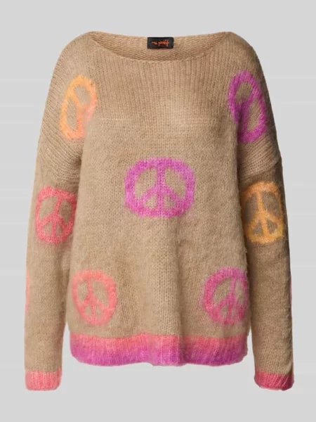 Sweter o kroju oversized z dzianiny z mieszanki lnu Miss Goodlife