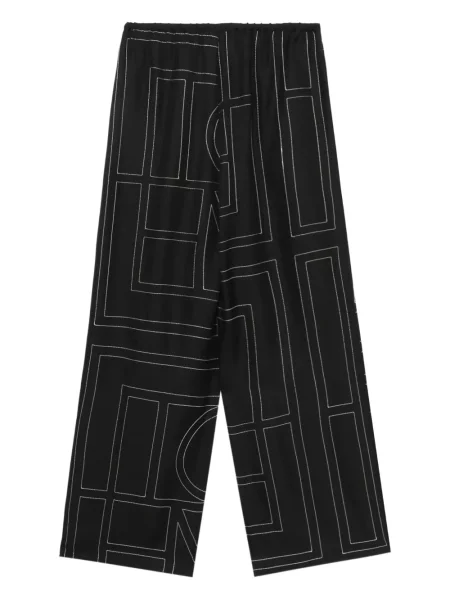 Pantaloni Toteme cu imprimeu geometric negru