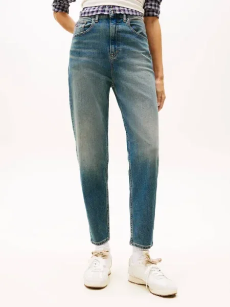 Tommy Jeans Blugi | Mom Fit | high waist albastru
