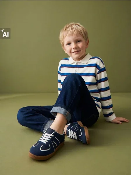 Sinsay Tenisky z imitace kůže s kontrastním lemováním Jiné
