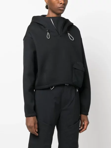 Keprová mikina s kapucí Nike hnědá