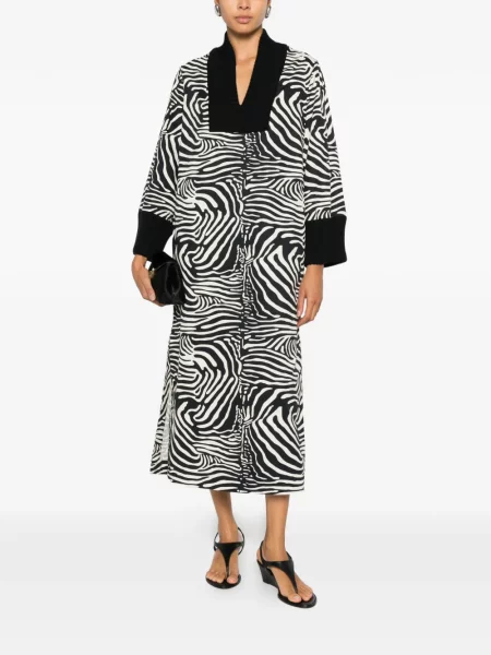 Rochie midi By Malene Birger cu imagine cu model zebră alb