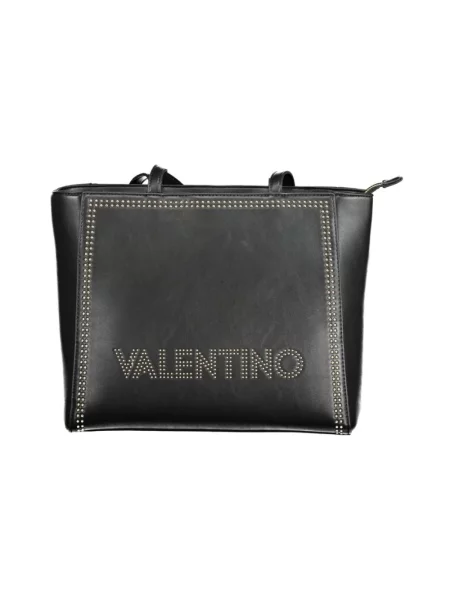 Lniana torebka Valentino czarna