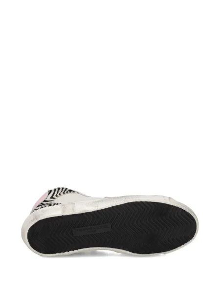 Sneakerși Philippe Model Paris din piele cu imagine cu model zebră gri