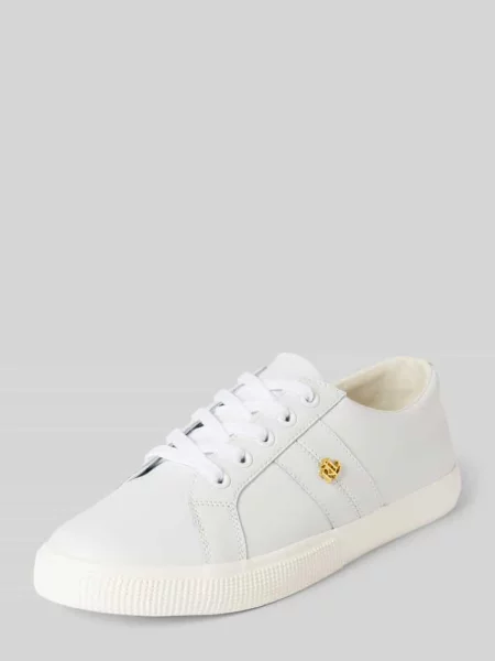 Lauren Ralph Lauren Buty skórzane Janson II na płaskiej podeszwie biały