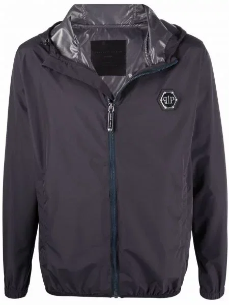 Geacă de vânt Philipp Plein cu autograf albastru