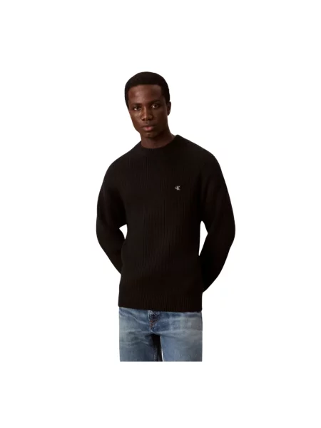 Sweter Calvin Klein Jeans ze sznurkiem czarny