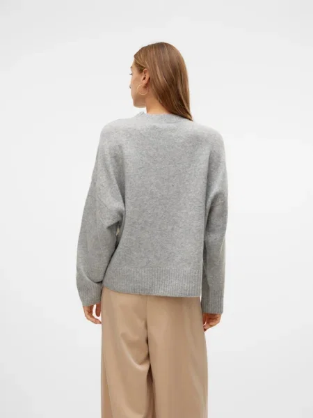 VERO MODA Sveter VMBOOM svetlosivá sivá