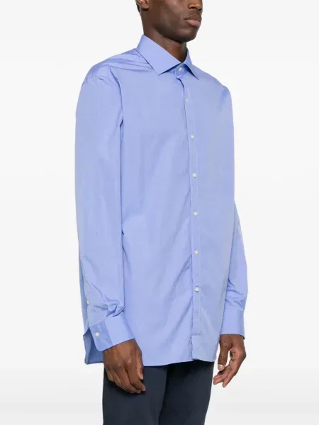 Aksamitna koszula Polo Ralph Lauren zwężana jednorzędowa brązowa