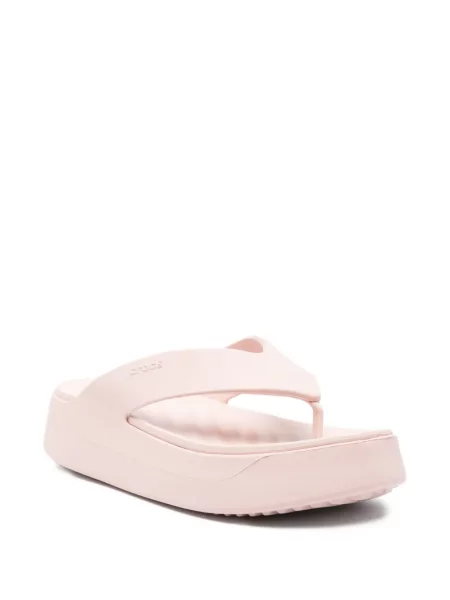 Chiloți tanga Crocs cu platformă roz