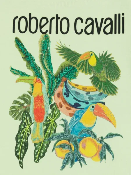 Koszulka dziecięca Roberto Cavalli zielona