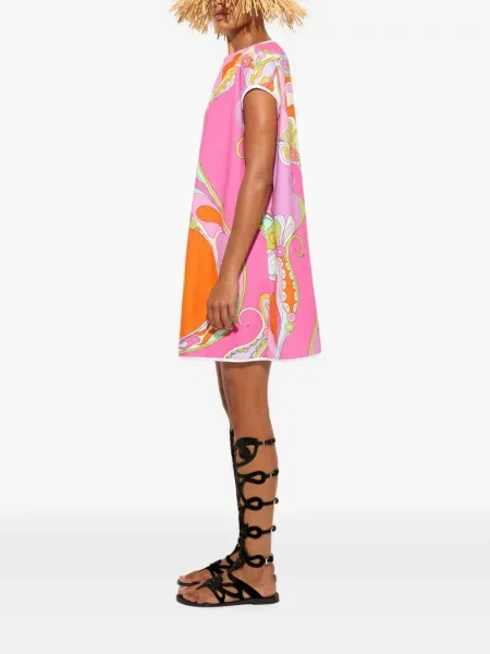 Rochie Pucci cu imagine din material terry roz