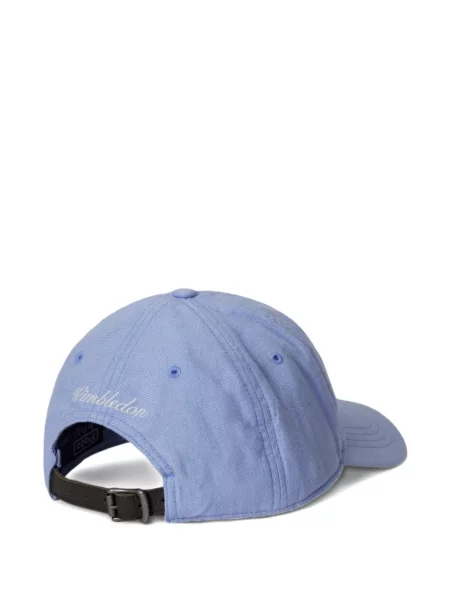 Șapcă Polo Ralph Lauren de mătase cu dungi cu cataramă albastru