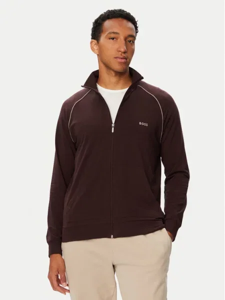 BOSS Pulóver Mix&Match Sötétbarna