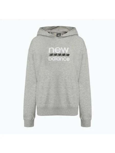 Хавлиени суичър с качулка New Balance сиво