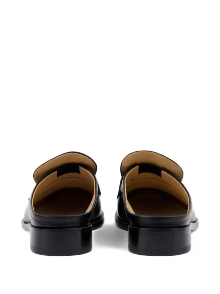 Papuci tip mules Mm6 Maison Margiela din piele slip-on negru