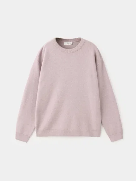 Sweter z bawełnianej dzianiny jasny/pastelowa purpura Dzieci lata MANGO KIDS