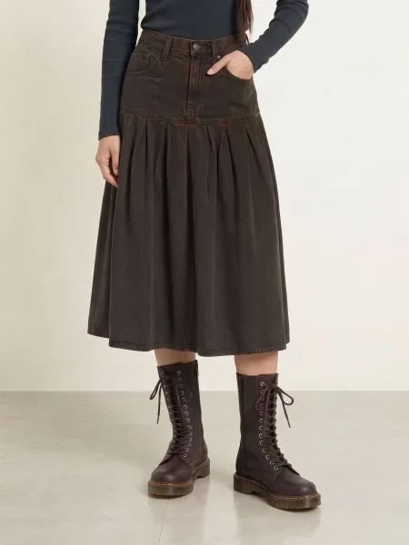 Levi's® Džínová Sukně tmavě hnědá