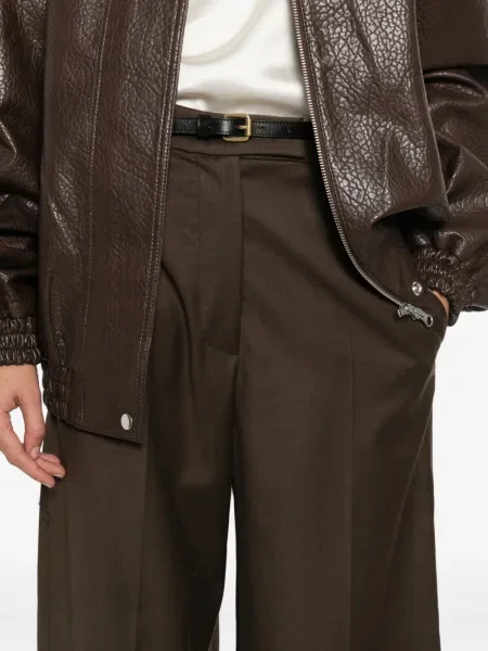 Pantaloni The Frankie Shop de flanelă maro