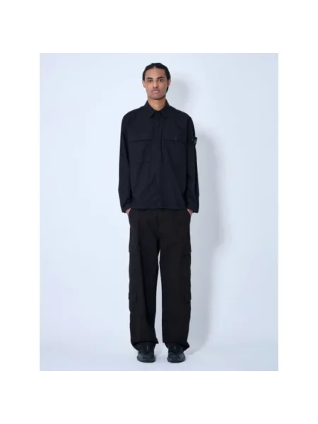 Kurtka koszulowa Stone Island z kamieniami niebieska