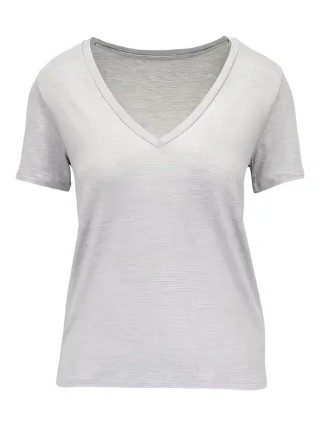 Tricou Majestic Filatures cu decolteu în V gri