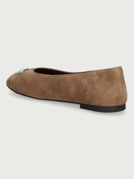 Tory Burch balerina cipő velúr Charlie Ballet bézs