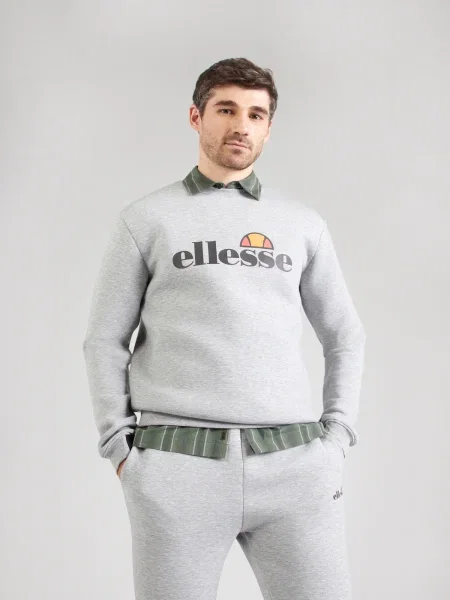 ELLESSE Sweater majica Corvaro siva melange / narančasta / crvena crna