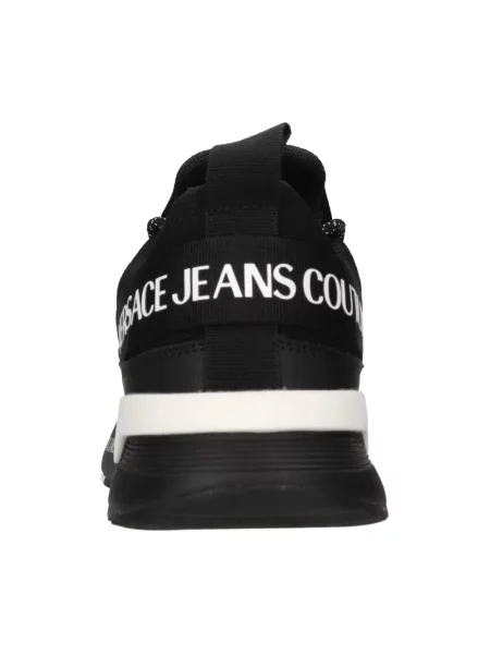 Sneakersy Versace Jeans Couture skórzane z logo czarne
